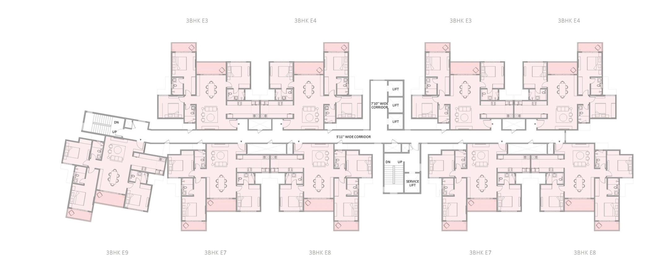 Embassy 3 BHK floor plan
