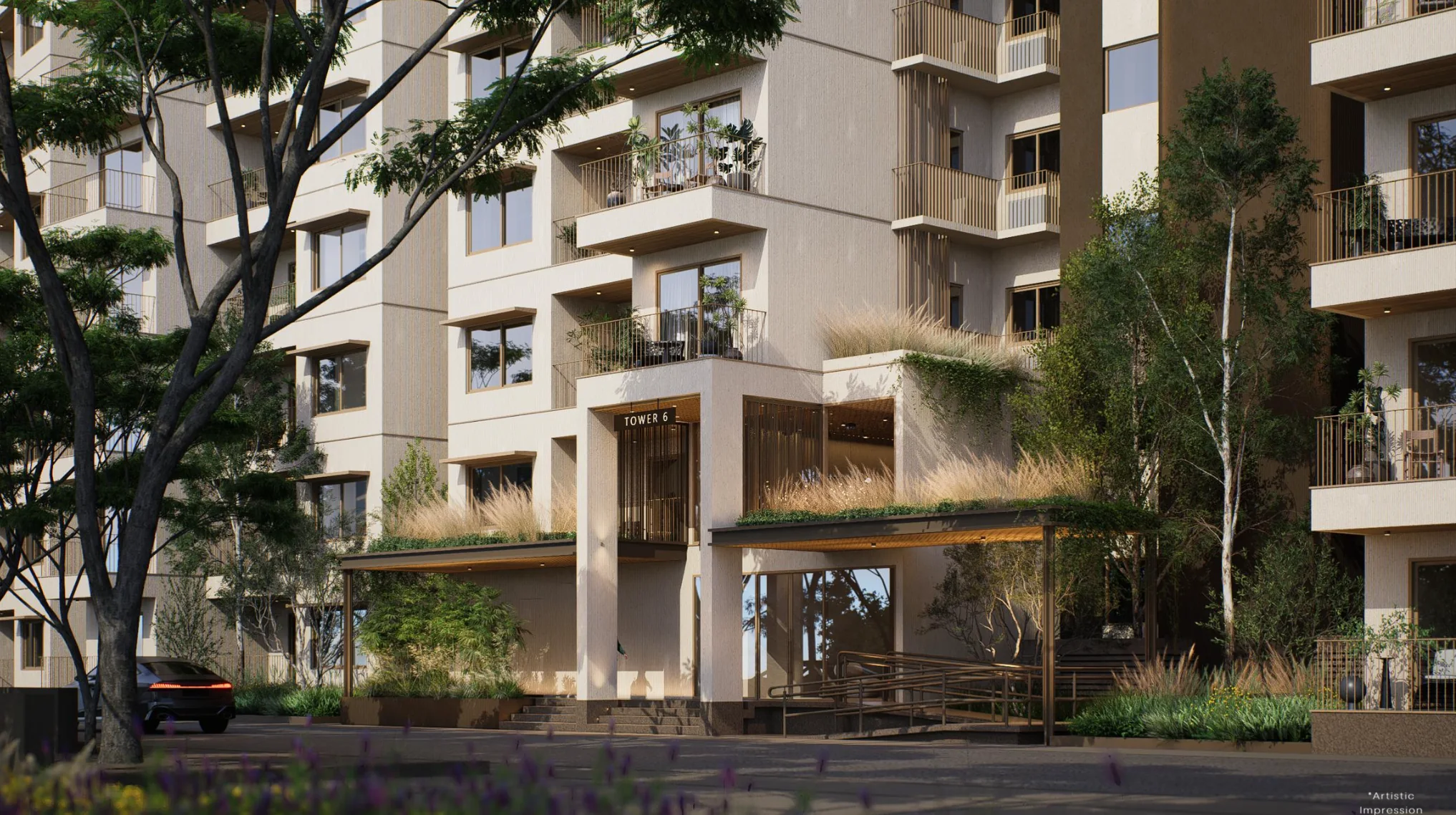 Embassy project render — green corridors